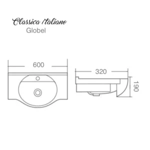 globel-Classica-Italiano-wastafel-keramik-putih-sketch